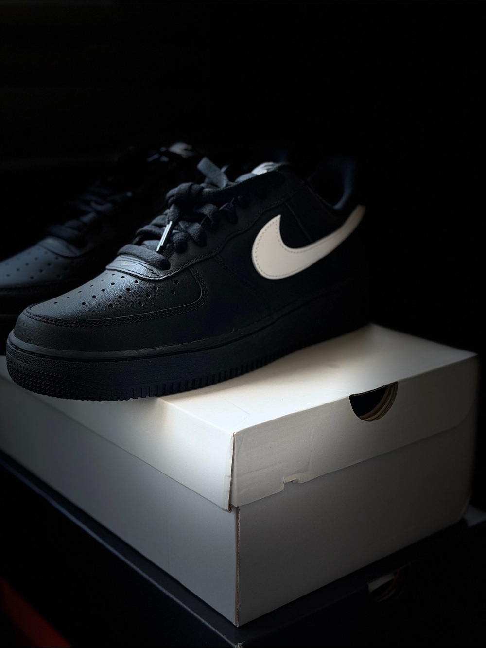Brand New - Nike AF1 Black and White Low-Top Leather Sneakers - Classic Styling